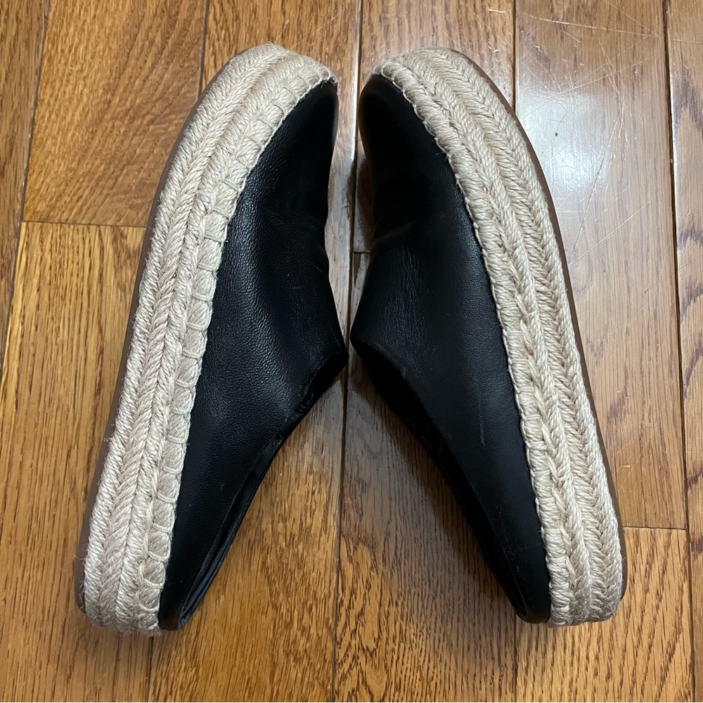Vince Ulla Platform Black Leather Espadrille Mules - Picture 3 of 10